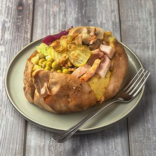 Kumpir boczek-pieczarki mały