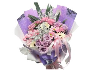 Bukiet rozmiar XL w pastelowych odcieniach różu i fioletu