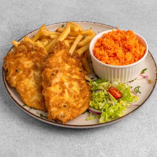 ZESTAW 4 (eskalopki,frytki,marchewka)