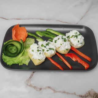 Pyra z gzikiem i szczypiorkiem