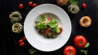 Szpinakowe tagliatelle z kurczakiem