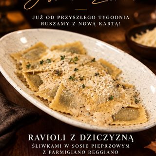 Ravioli z dziczyzną śliwkami