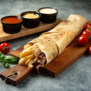 Rollo kebab z frytkami Średni