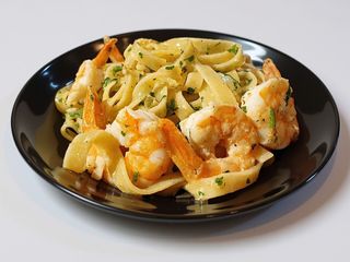 Makaron z krewetkami