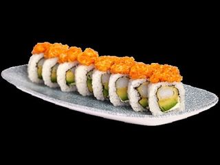 13. PREMIUM Uramaki z krewetkami w tempurze i kremowym tatarem z łososia