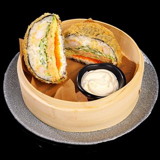 54. Prawn tempura burger