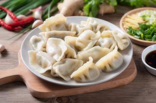 Pierogi z kapustą i pieczarkami.