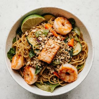 Makaron z owocami morza  