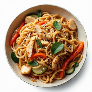 UDON Z KURCZAKIEM I WARZYWAMI