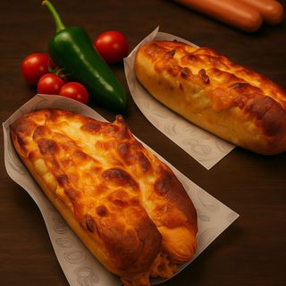Hot-Dog Serowy zapiekany w piecu z jalapeno