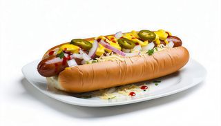 Wielki hot dog z parówką