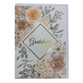 Kartka GRATULACJE z kwiatami