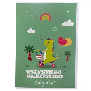 Kartka WSZYSTKIEGO NAJLEPSZEGO z dinozaurem