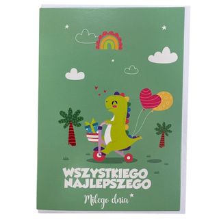 Kartka WSZYSTKIEGO NAJLEPSZEGO z dinozaurem