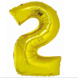 Balon z Helem Cyfra 2 złota
