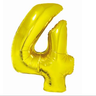 Balon z Helem Cyfra 4 złota