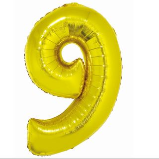 Balon z Helem Cyfra 9 złota