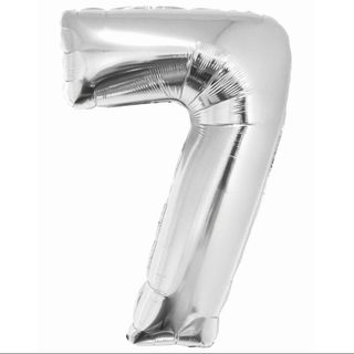 Balon z Helem Cyfra 7 srebrna