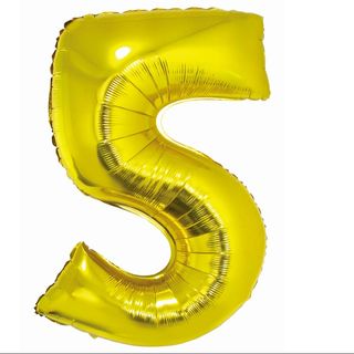 Balon z Helem Cyfra 5 złota