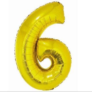 Balon z Helem Cyfra 6 złota