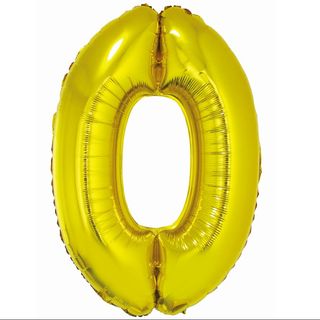 Balon z Helem Cyfra 0 złota
