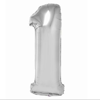 Balon z Helem Cyfra 1 srebrna