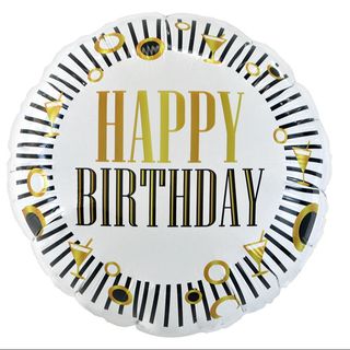 balon happy birthday biały