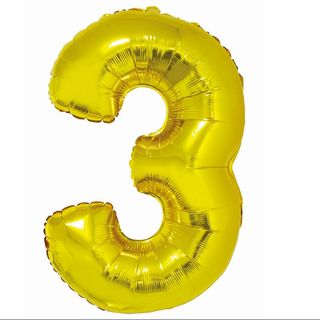 Balon z Helem Cyfra 3 złota