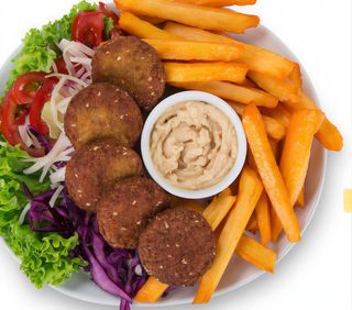 Kebab wegetariański na talerzu duży