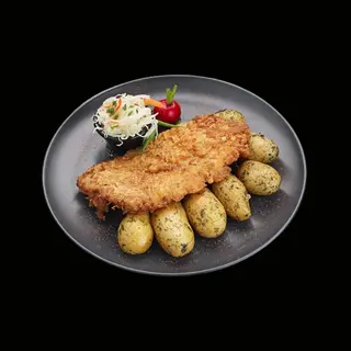 Kotlet schabowy i młode ziemniaki