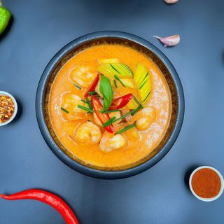 Red curry prawns 2p