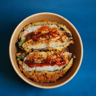 Sushi burger kurczak panko
