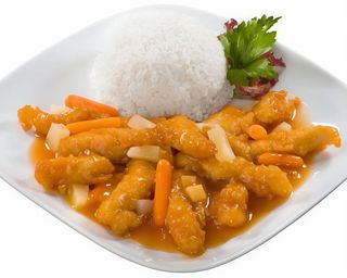 19. Kurczak podwójnie pieczony w sosie słodko - kwaśnym