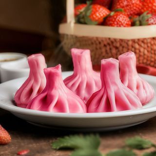 Chinkali z mascarpone i truskawkami