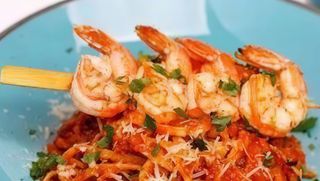 Szaszłyk 'nduja shrimp