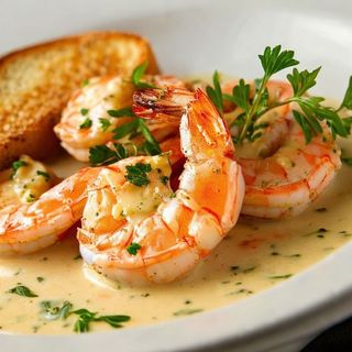 Krewetki w sosie winno-maślanym 