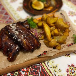 Żeberka w sosie musztardowo miodowym