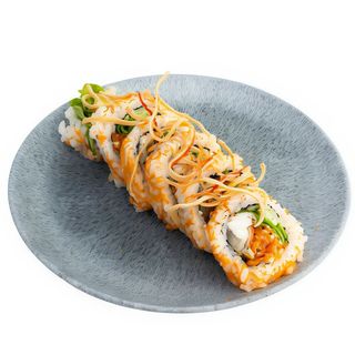 Uramaki - Karmazyn w tempurze z chrustem z surimi