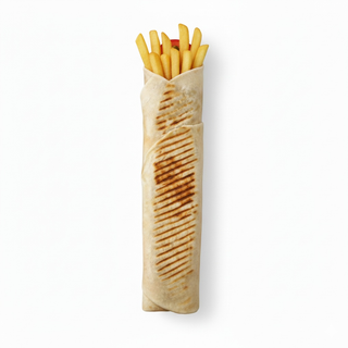 Kebab tortilla amerykański z frytkami duży