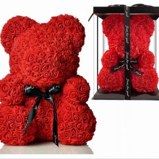 Miś różyczkowy Walentynkowy czerwony