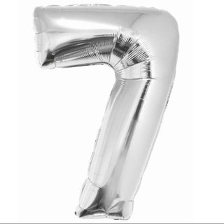 Balon z Helem Cyfra 7 srebrna