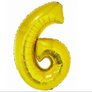 Balon z Helem Cyfra 6 złota