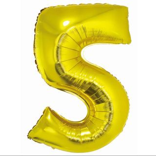 Balon z Helem Cyfra 5 złota