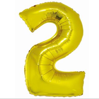 Balon z Helem Cyfra 2 złota 