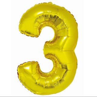 Balon z Helem Cyfra 3 złota