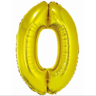 Balon z Helem Cyfra 0 złota