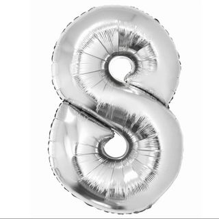 Balon z Helem Cyfra 8 srebrna