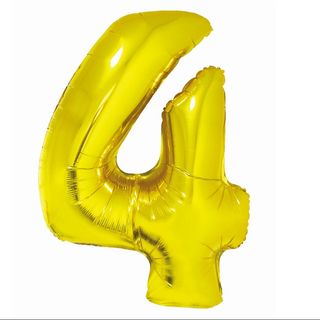 balon z Helem Cyfra 4 złota
