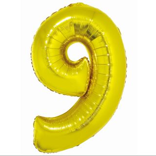 Balon z Helem Cyfra 9 złota