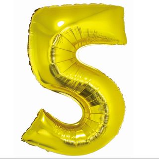 Balon z Helem Cyfra 5 złota